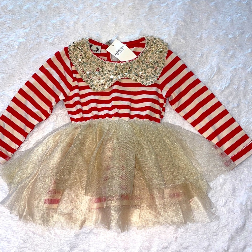 Striped Baby Christmas Tutu Outfit